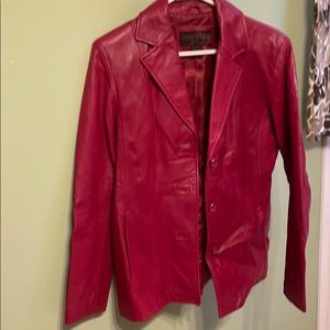 Red leather jacket